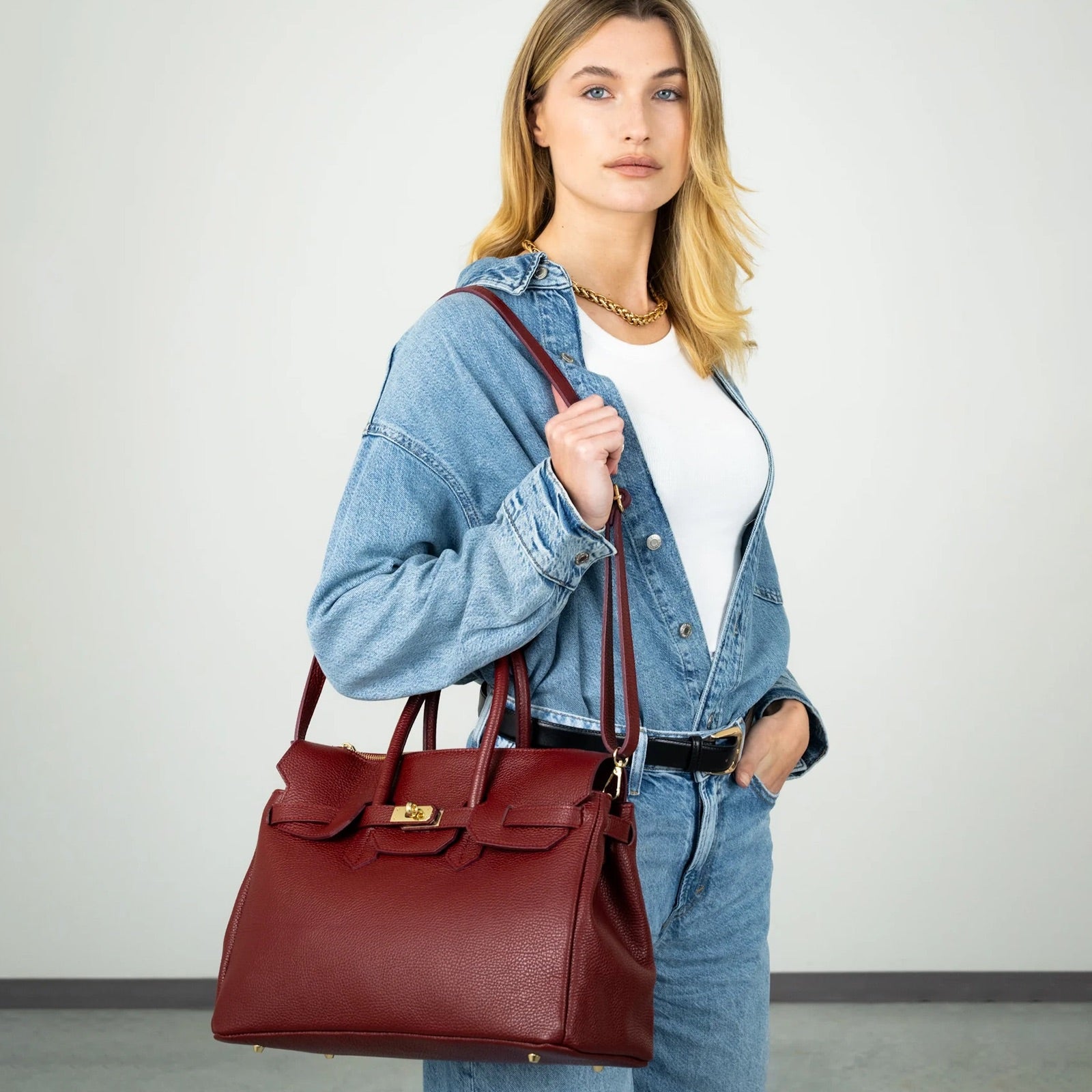 SOFT BIRKIMAD 40 Pelle Bordeaux