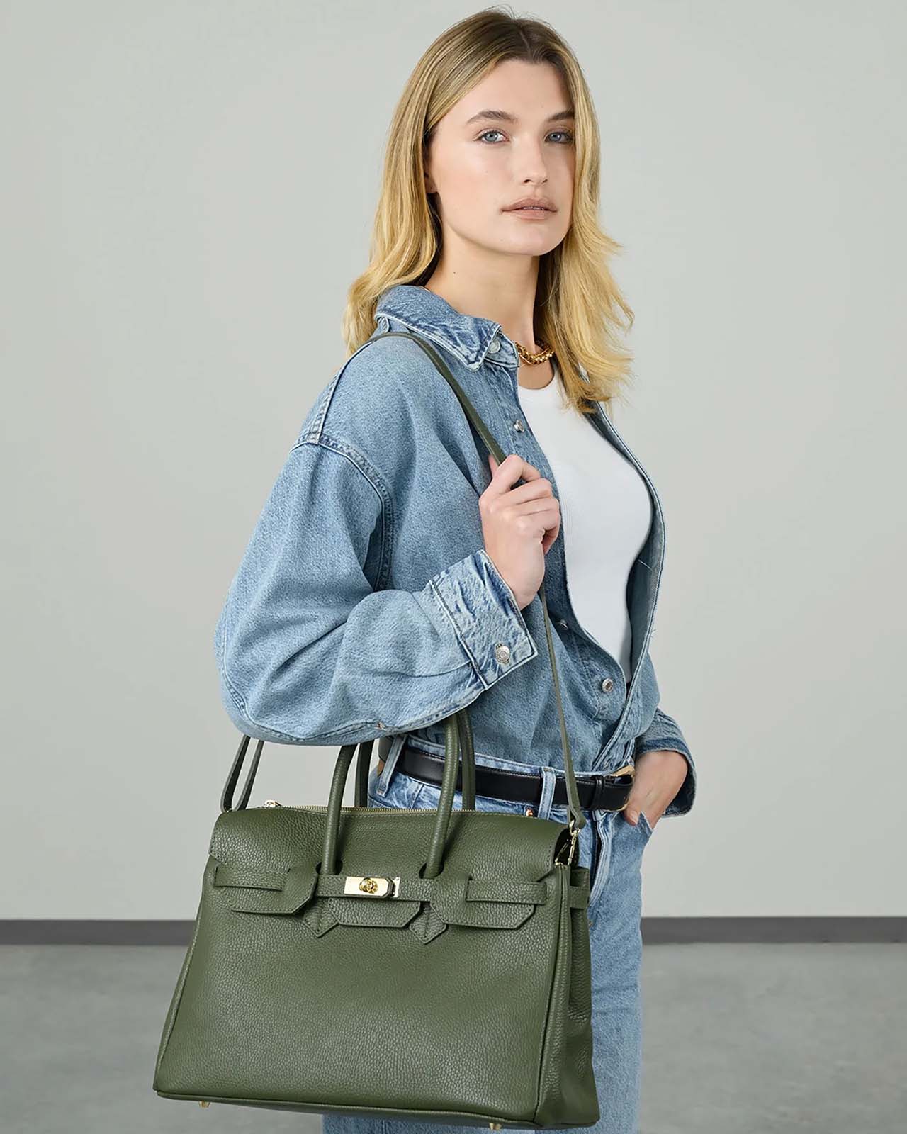 SOFT BIRKIMAD 40 Pelle Verde Oliva