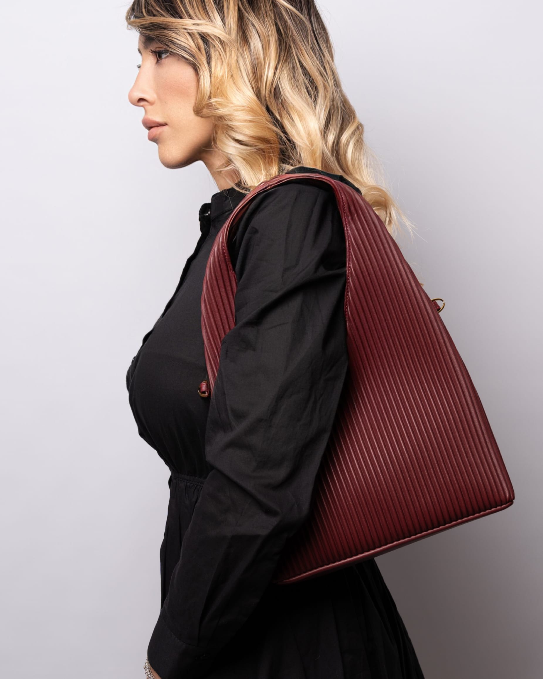 AMELIE Pelle Nappa Bordeaux