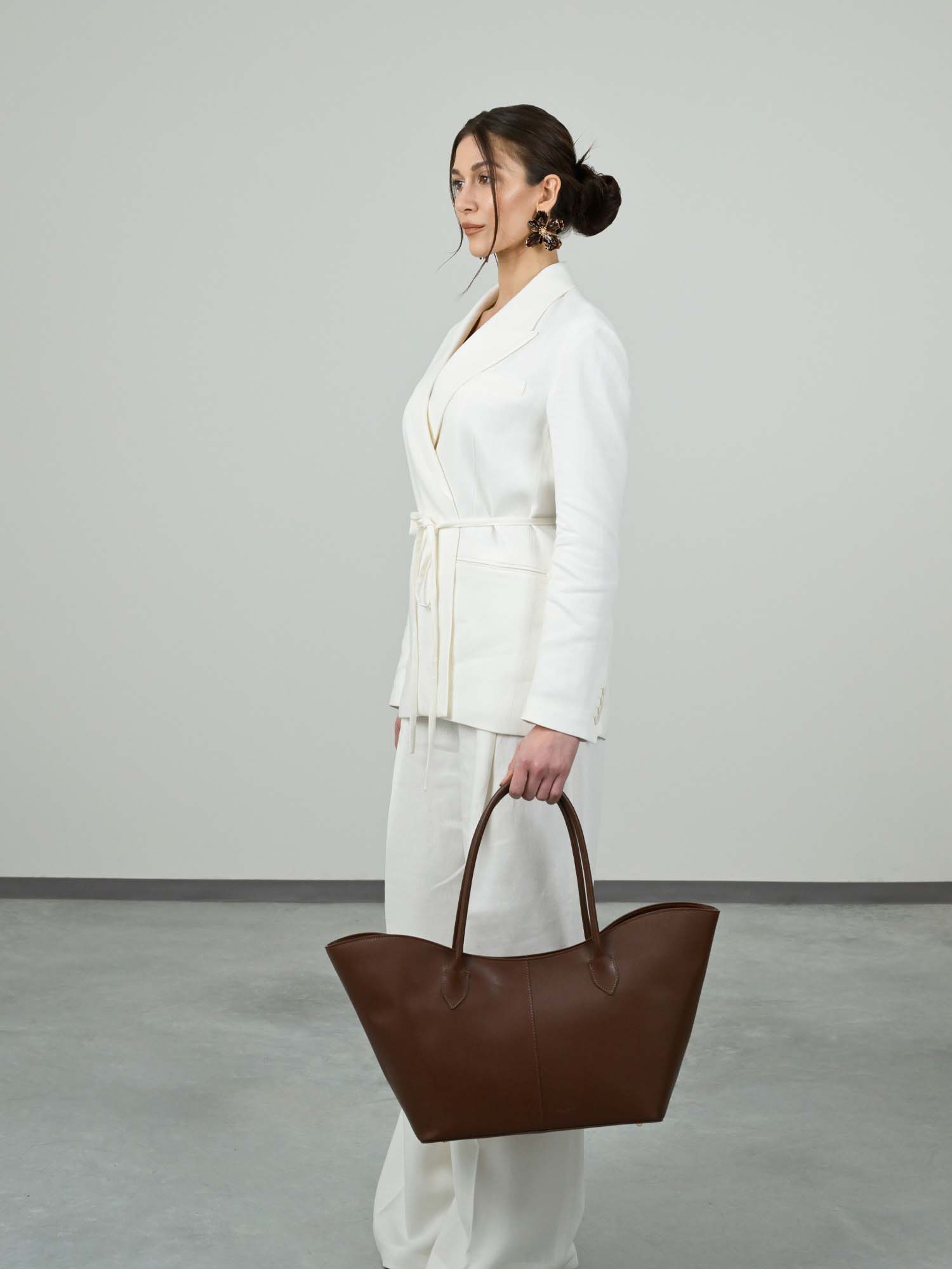 LOREN MAXI PELLE SAFFIANO COGNAC