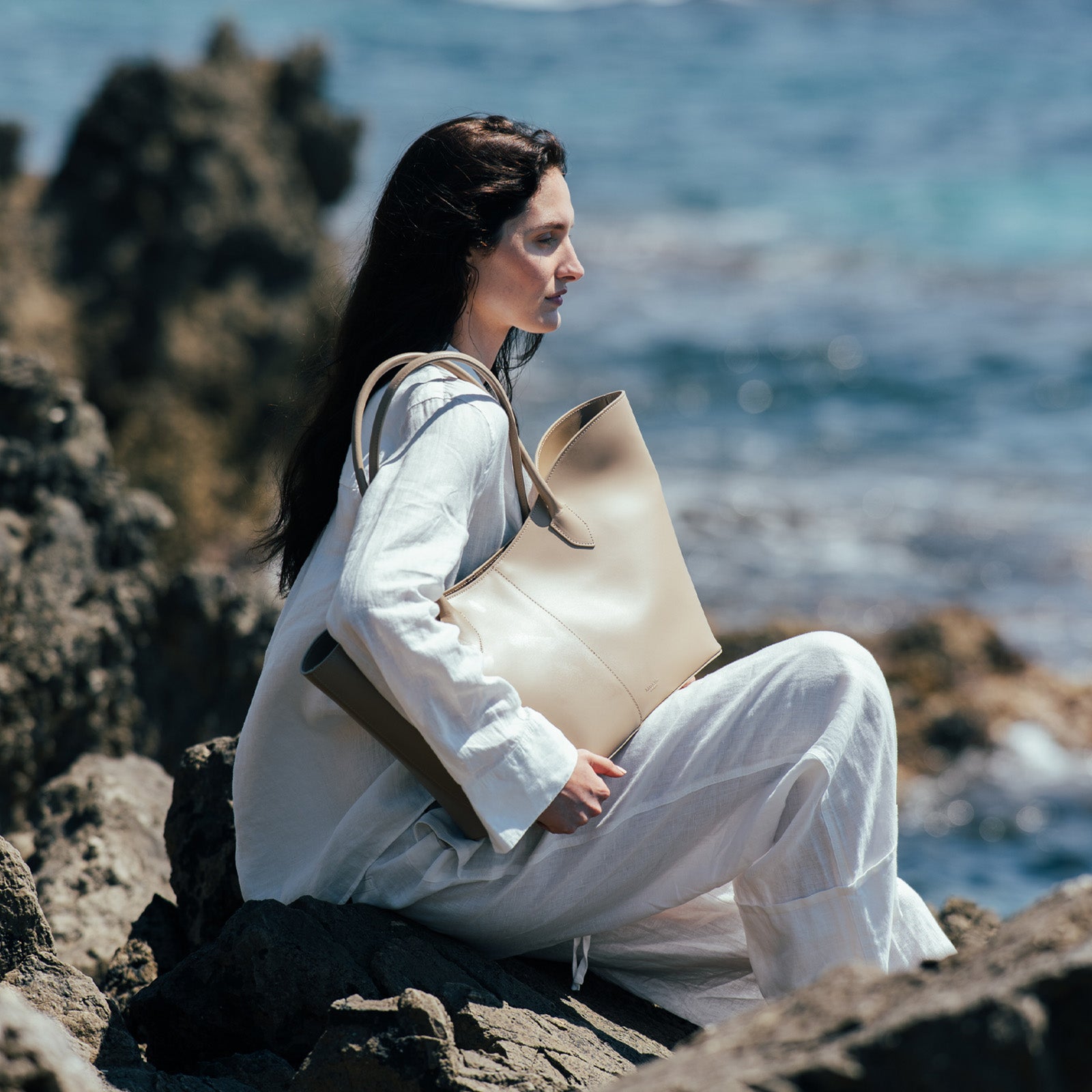 LOREN MAXI CALFSKIN MISTY BEIGE