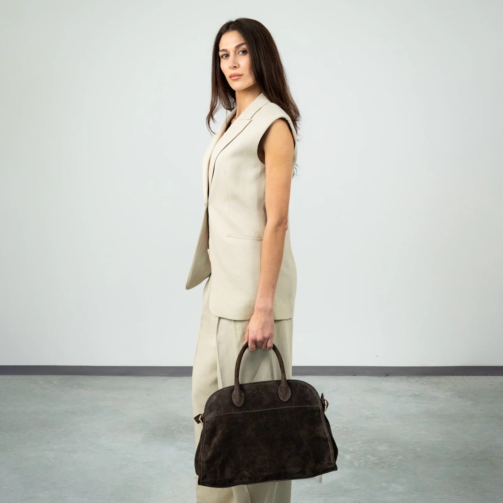 MADAME 43 EXTRA MAXI Pelle Suède Dark Moka
