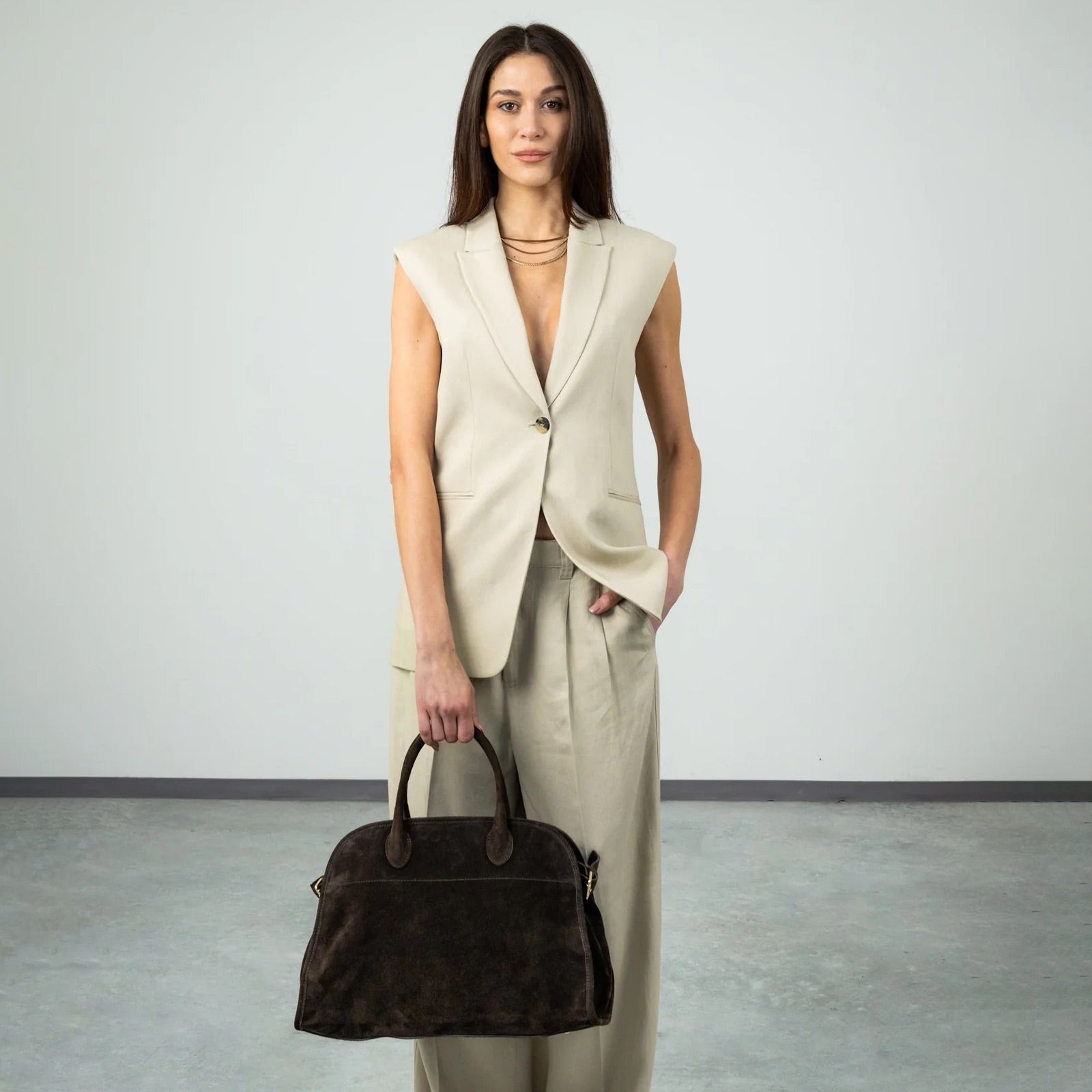 MADAME 43 EXTRA MAXI Pelle Suède Dark Moka